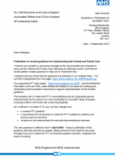 Publication of revised guidance for implementing the Friends and Family Test: Letter from Dr Neil Churchill